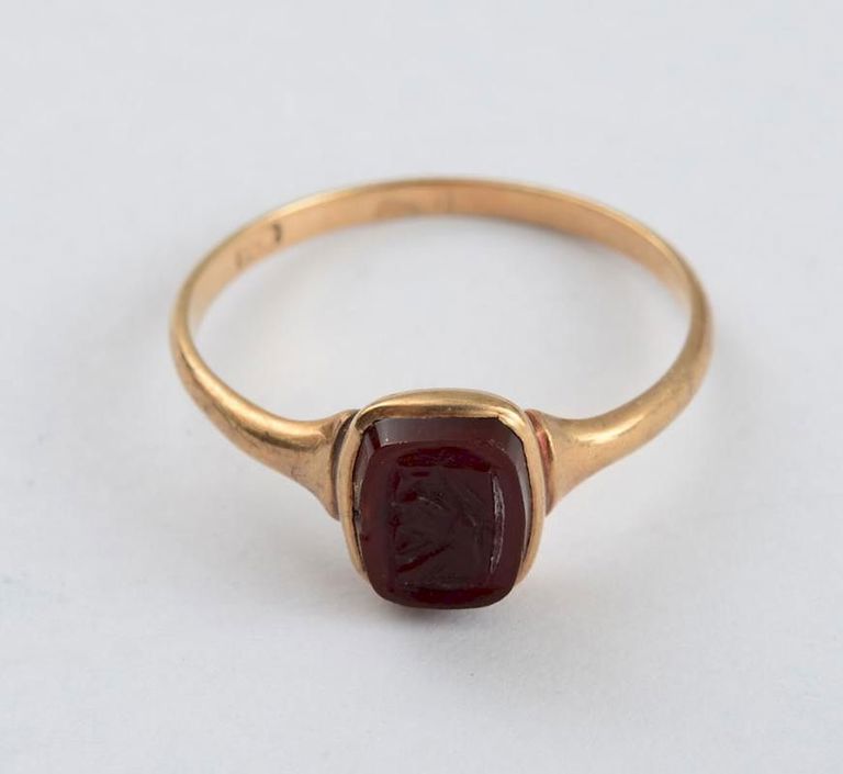 14k Gold and Sard Intaglio Ring
