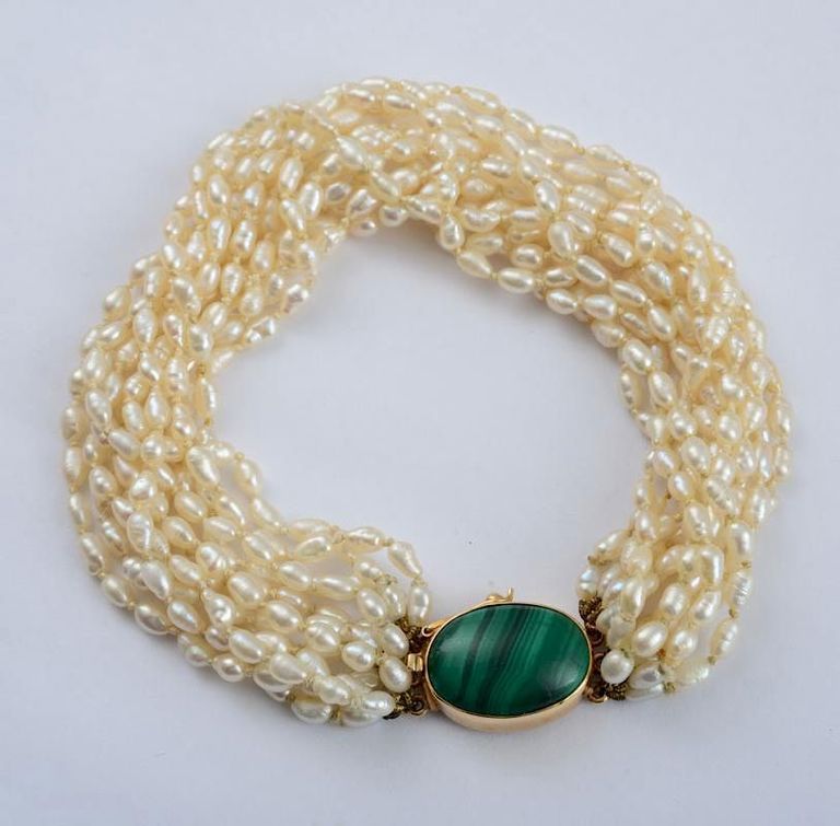 Multi-Strand Rice Krispie" Pearl Bracelet"