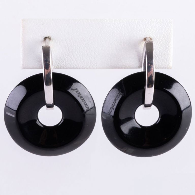 David Yurman Sterling Silver and Diamond Earrings