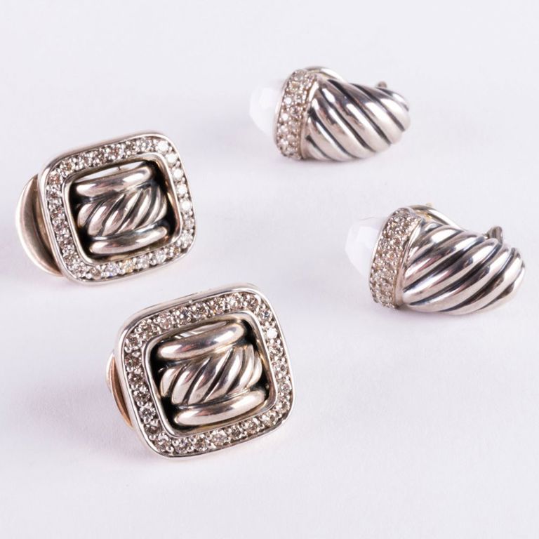Two Pairs of David Yurman Earrings
