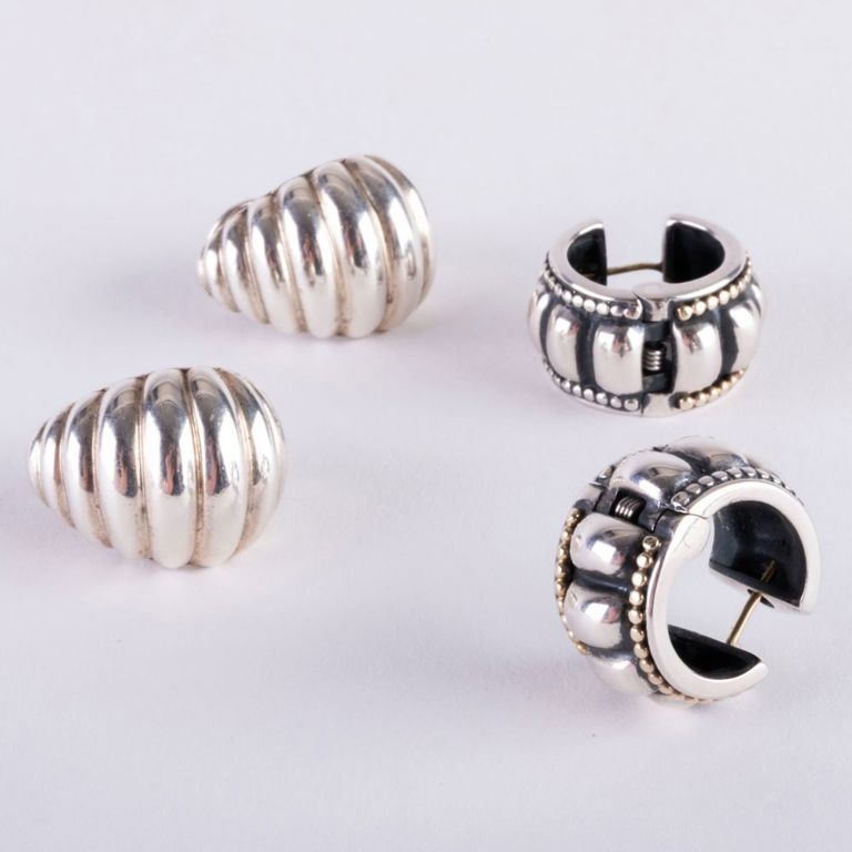 Two Pairs of Sterling Silver Earrings