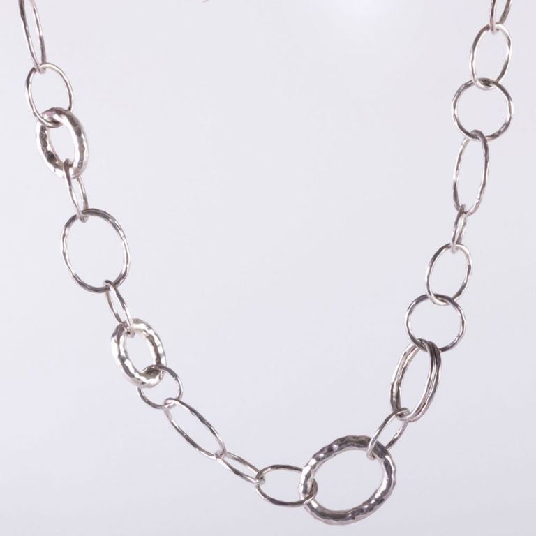 Three Ippolita Hammered Sterling Silver Link Necklaces