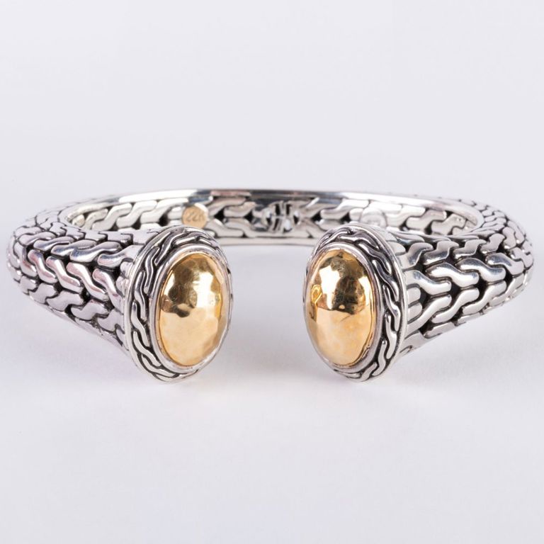 John Hardy Sterling Silver and 22k Gold Cuff Bracelet