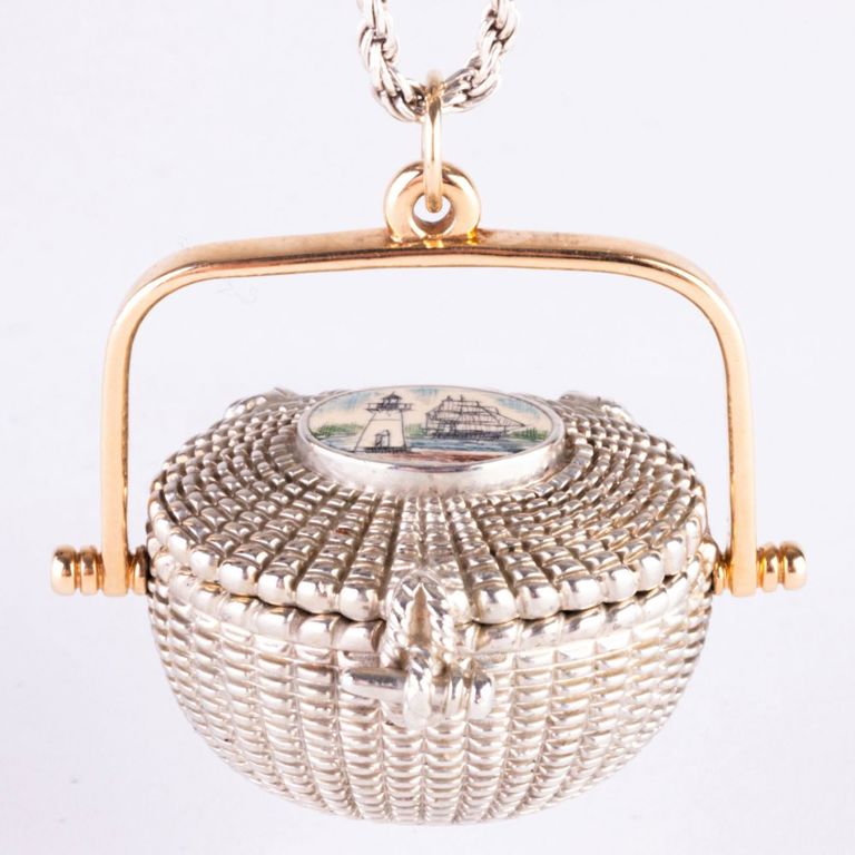 Glenaan Elliot Sterling Silver and Gold Nantucket Friendship Basket Pendant