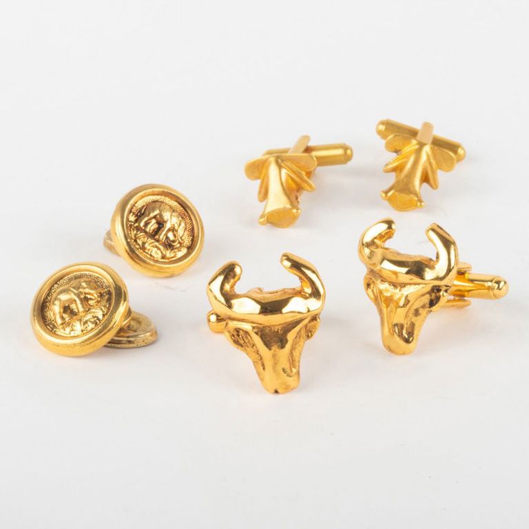 Three Pairs of Animal Form Cufflinks