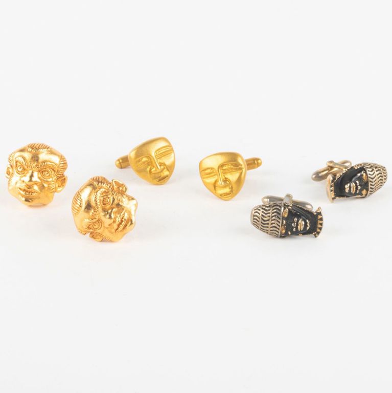 Three Pairs of Face Form Cufflinks