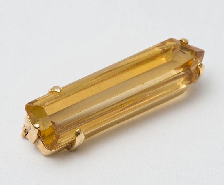 14k Gold and Topaz Brooch