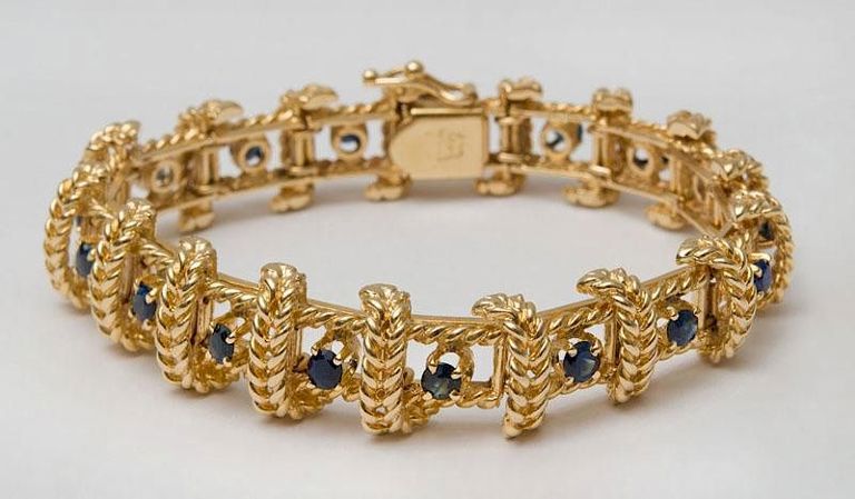 14k Gold and Sapphire Bracelet