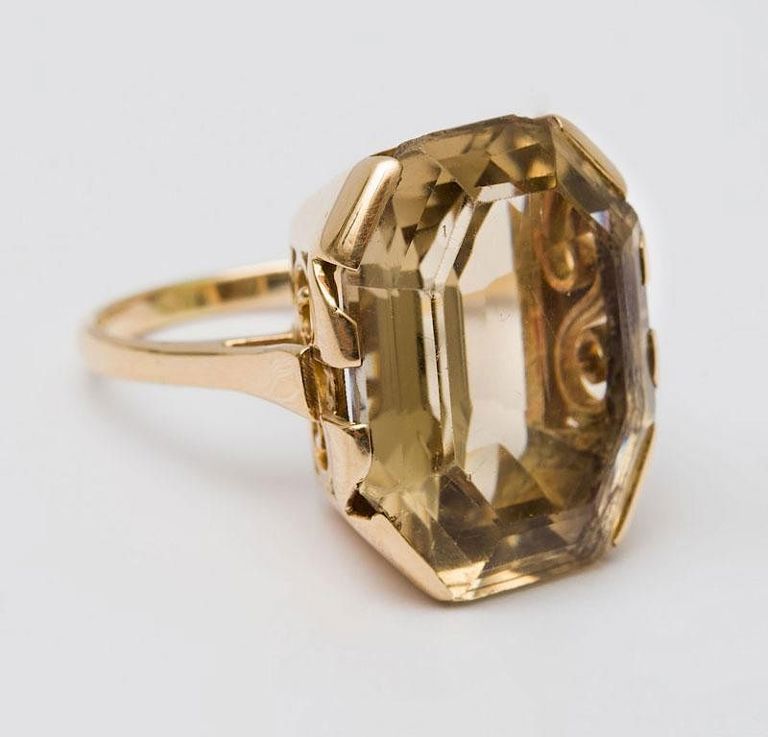 Retro Smoky Quartz Ring
