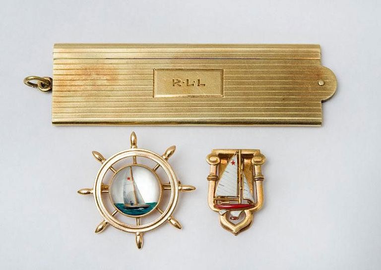 Two 14K Gold Nautical Brooches