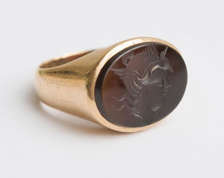 10K Gold and Sard Intaglio Ring