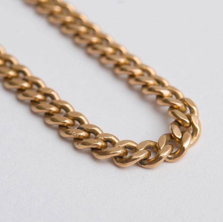 14K Gold Curb Link Necklace