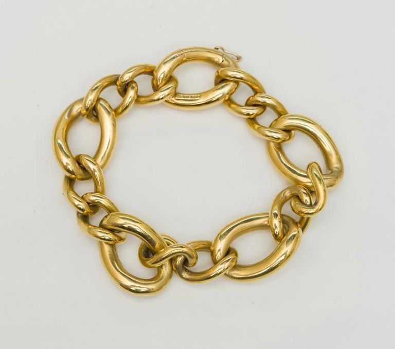 Italian 18k Gold Oval-link Bracelet