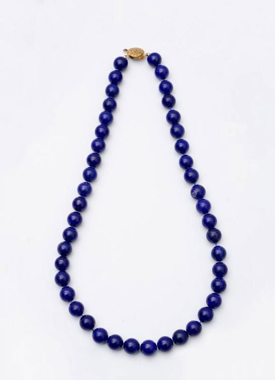 Two Large Lapis Beaded Necklaces