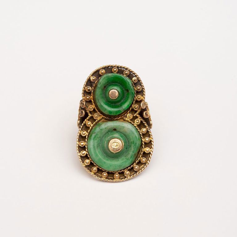 14k Gold and Jade Ring