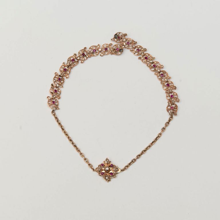 Indian Ruby and Diamond Necklace