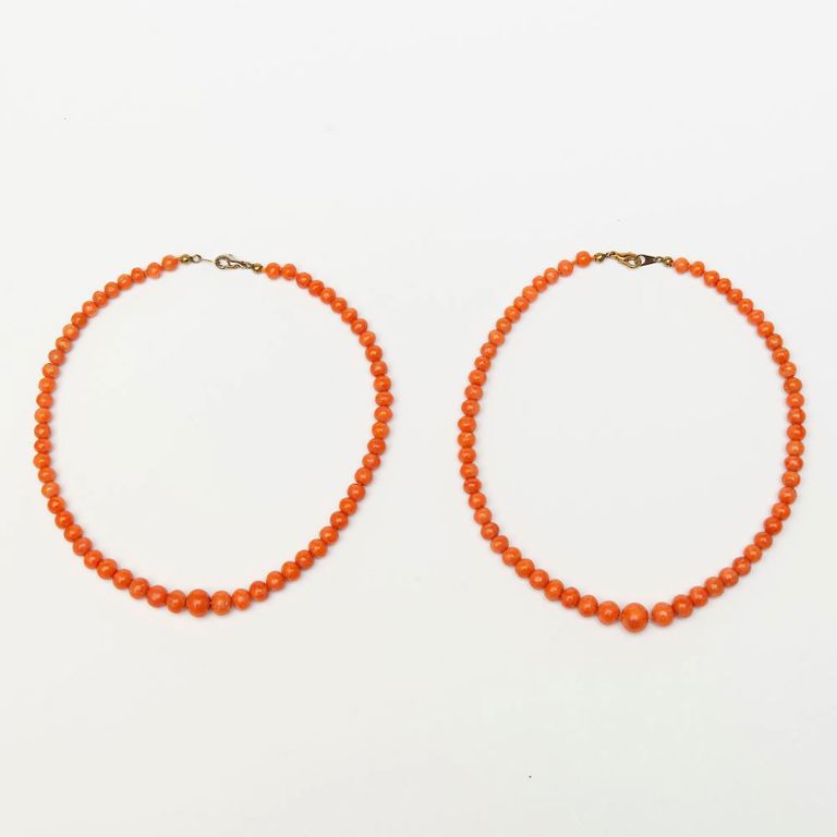Pair of Coral Bead Necklaces