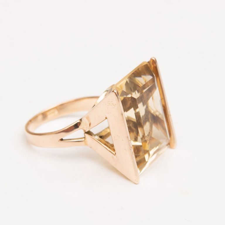 Retro 14k Gold and Citrine Ring