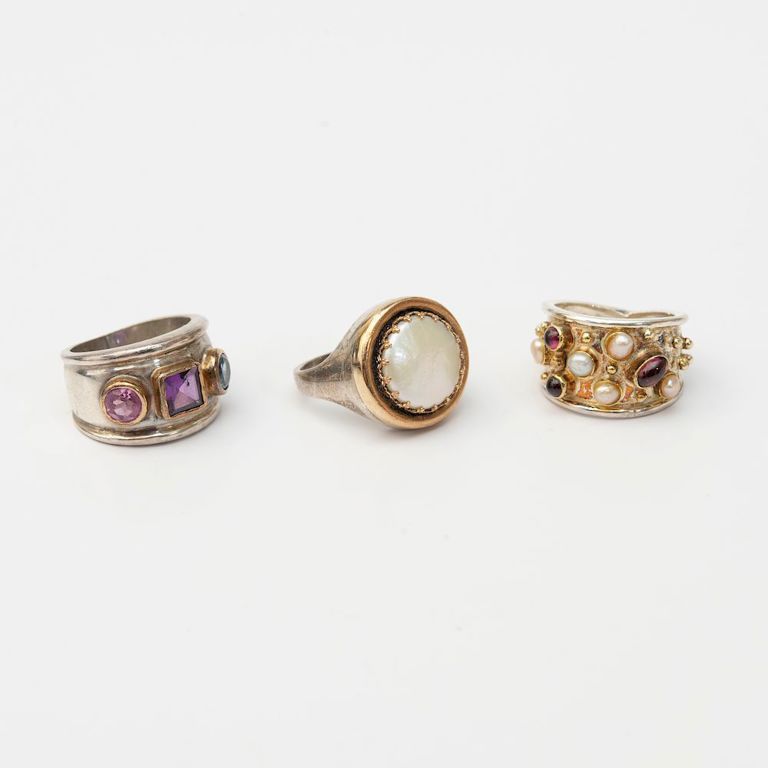 Three Sterling Silver Rings