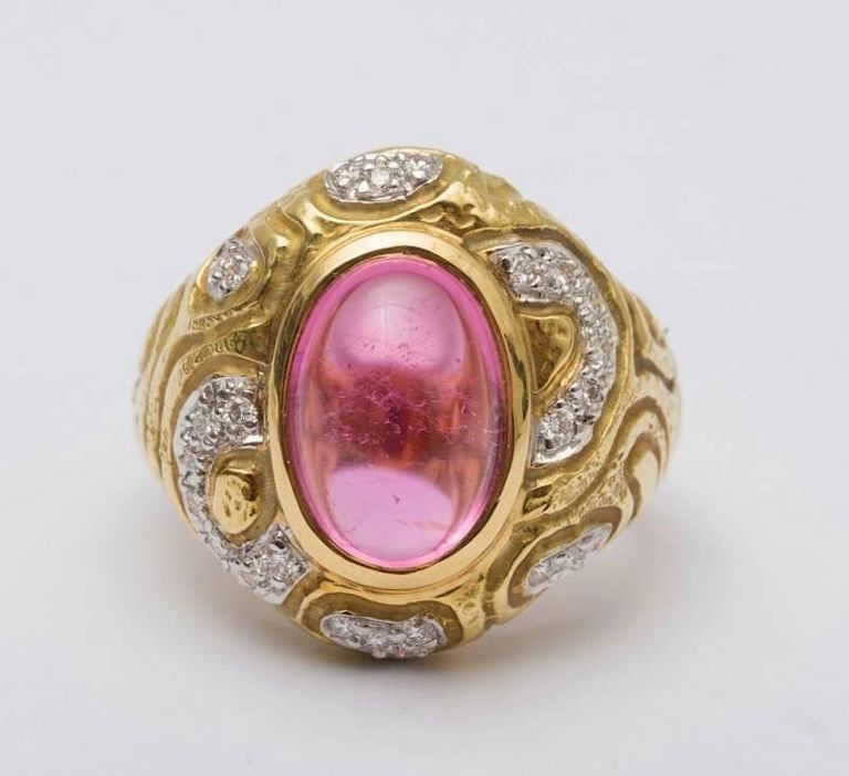 Sequoia 18k Yellow Gold, Pink Tourmaline and Diamond Ring
