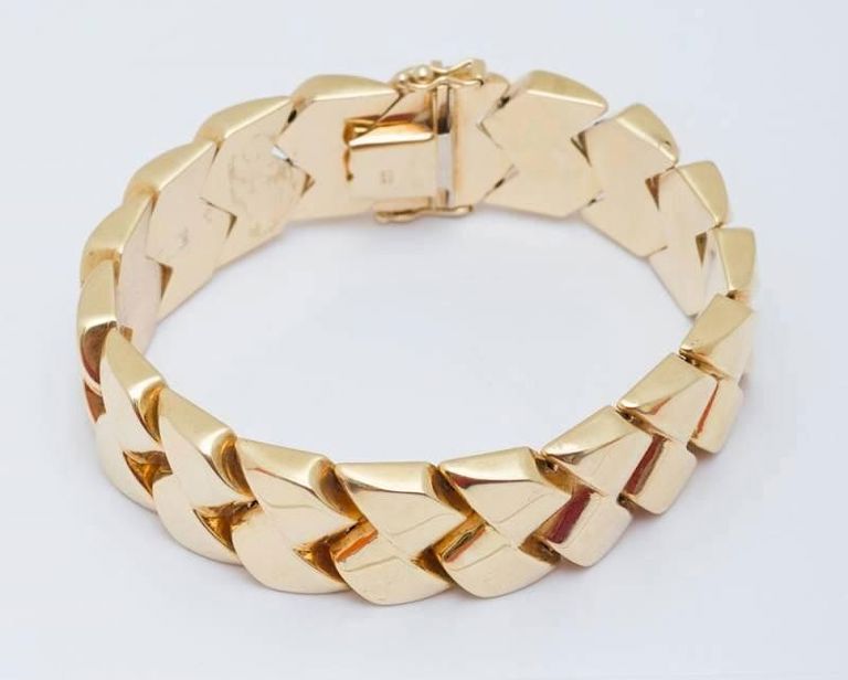 14k Yellow Gold Woven Braided Link Style Bracelet