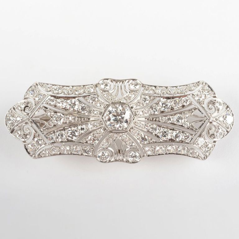 Edwardian Platinum and Diamond Brooch