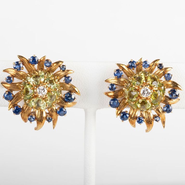 Pair of Schlumberger for Tiffany & Co. 18k Gold "Pineapple" Earclips