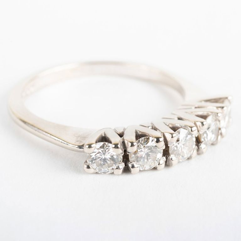 14k White Gold and Diamond Ring