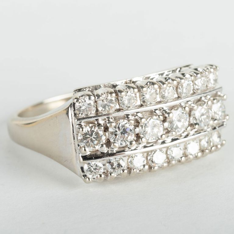 14k White Gold and Diamond Ring