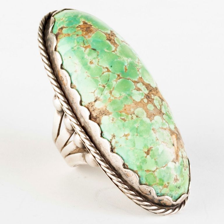 Large Native American Silver and Turquoise Ring