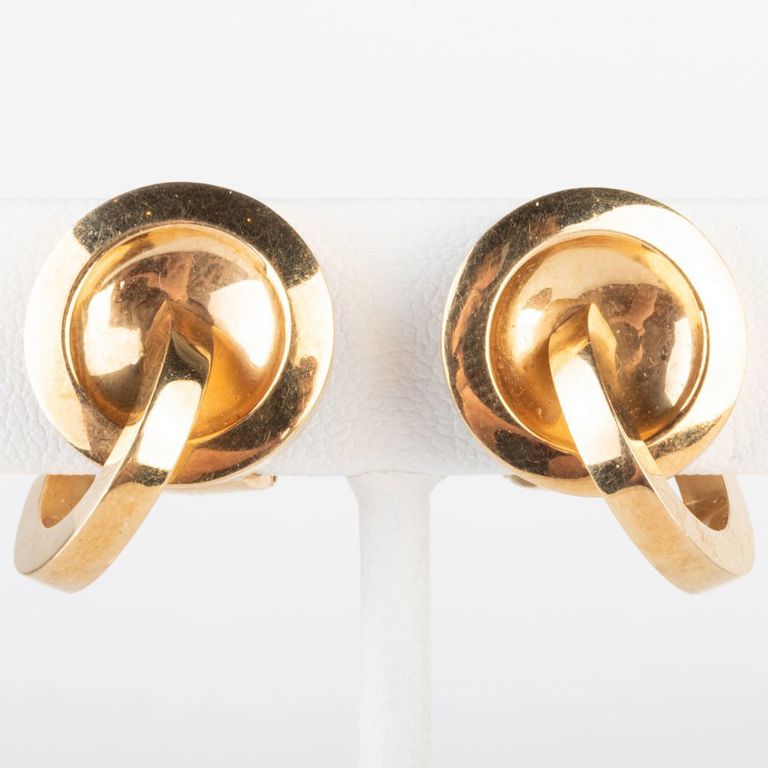 Pair of 18k Gold Double Hoop Earclips