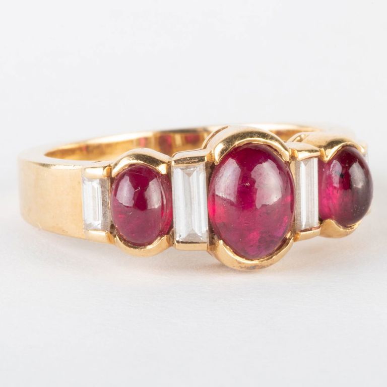 Boucheron 18k Gold, Diamond and Ruby Ring