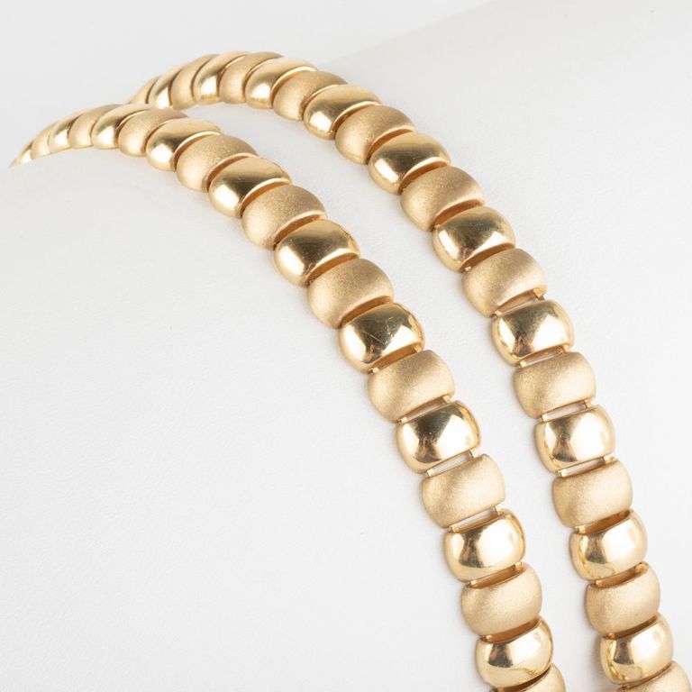 Italian 14k Gold Necklace and Matching Bracelet