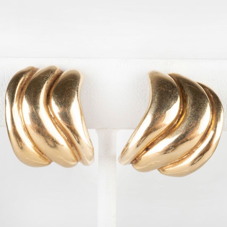 Pair of Tiffany & Co. 14k Gold Earclips