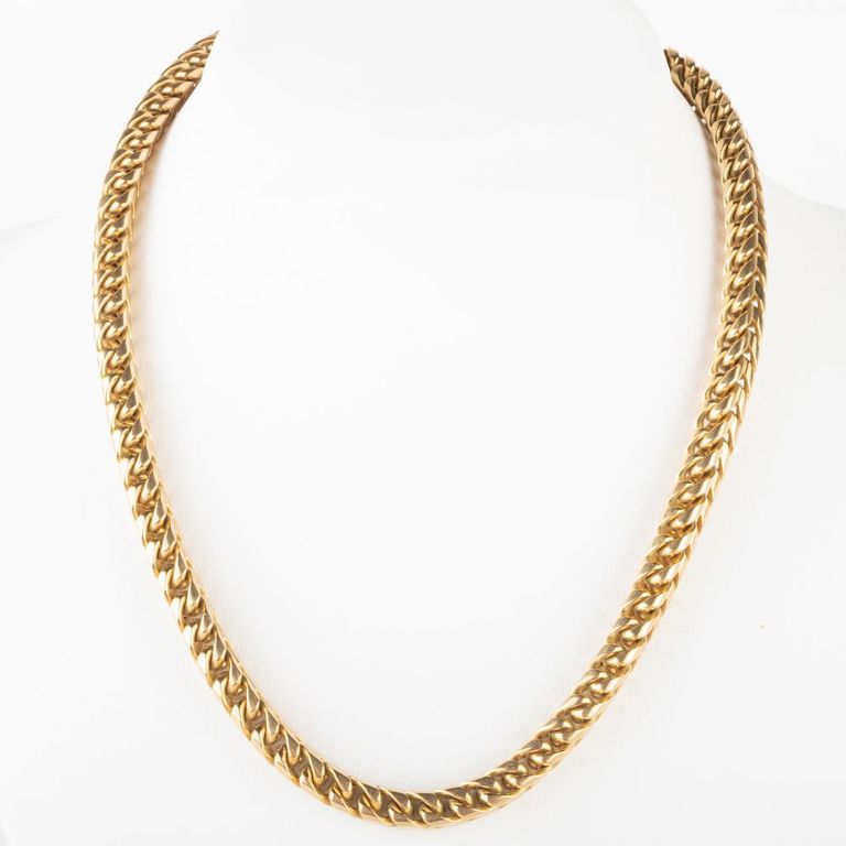 18k Gold Box Link Chain Necklace
