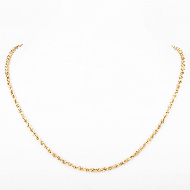 14k Gold Rope Chain Necklace