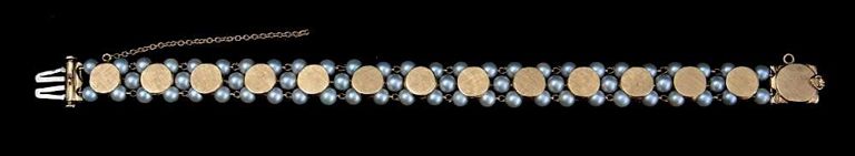 14k Gold and Cultured Pearl Bracelet