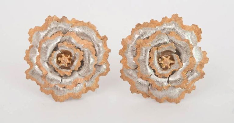 Pair of Buccellati 18k Gold Earclips