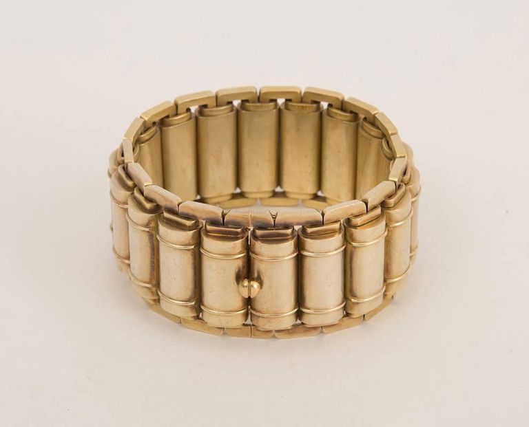 10k Yellow Gold Tubular Link Bracelet