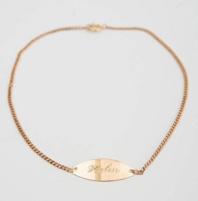 14k gold ankle bracelet with charm