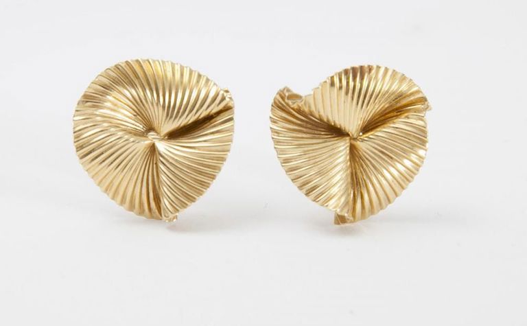Pair of Tiffany & Co. 14k Gold Earclips