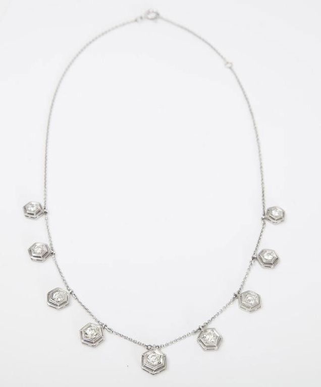 Platinum and Diamond Pendant Necklace