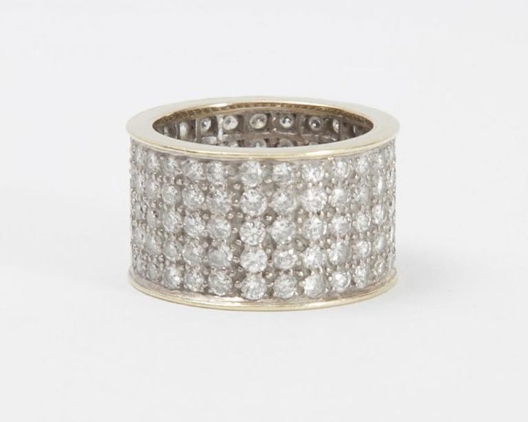 14k Yellow and White Gold and Diamond Band Ring
