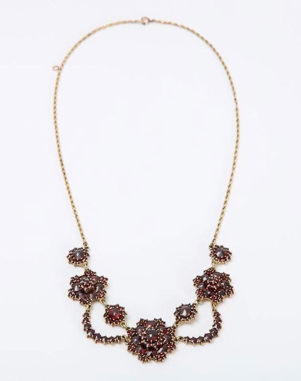 14k Gold and Garnet Necklace
