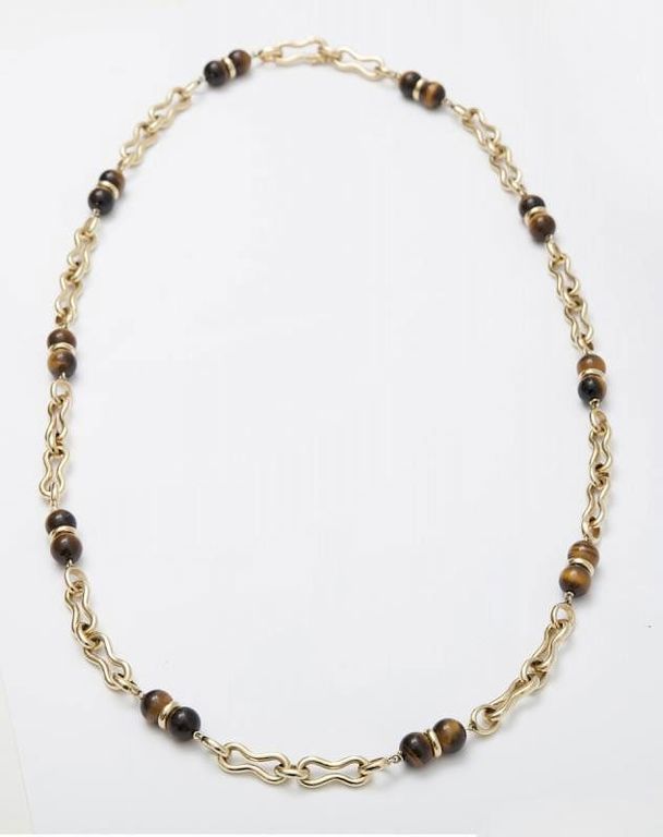 Tiffany & Co. 18k Gold and Tiger's Eye Necklace