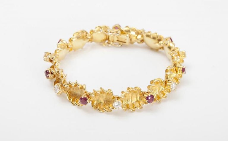 18k Gold, Ruby and Diamond Bracelet