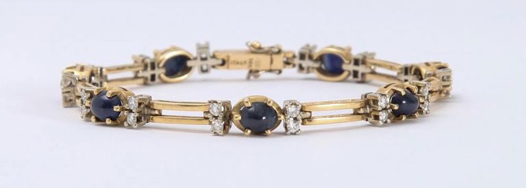 14k Gold, Sapphire and Diamond Bracelet
