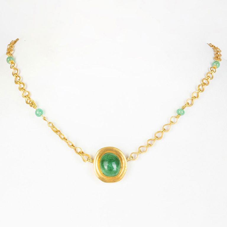 22k Gold and Emerald Necklace