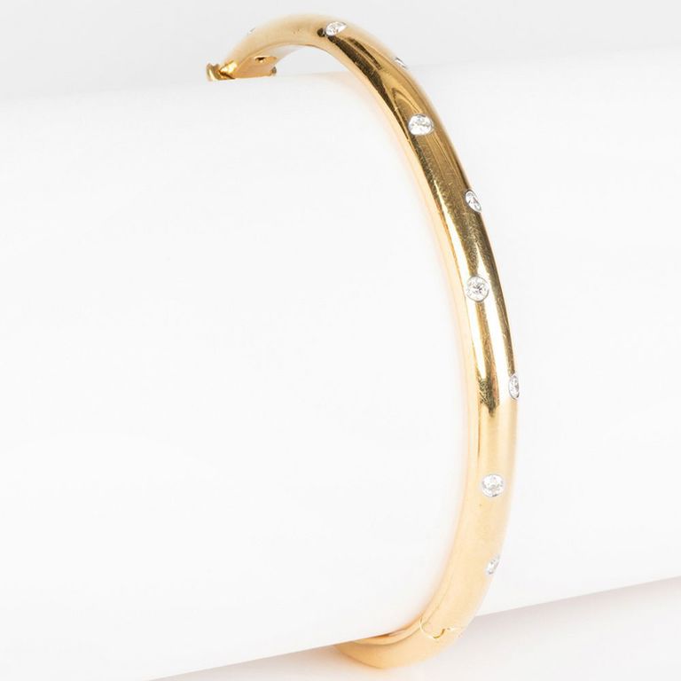 Tiffany & Co. 18k Gold, Platinum and Diamond Etoile Bangle