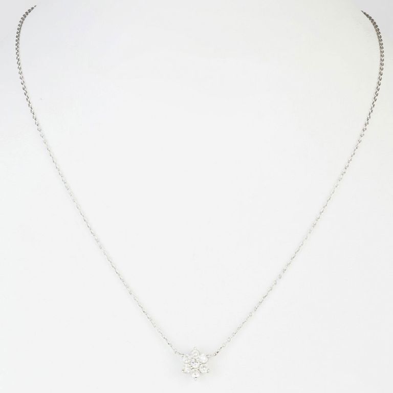 Platinum and Diamond Star Pendant Necklace